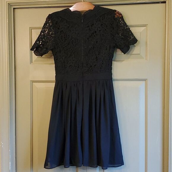Lulus Angel in disguise black lace skater dress - Picture 2 of 13